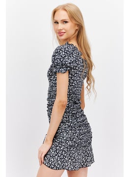 Don't Call Me Jennyfer Women Allover Print Mini Dress, Black  - Image 2