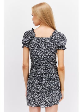 Don't Call Me Jennyfer Women Allover Print Mini Dress, Black  - Image 3