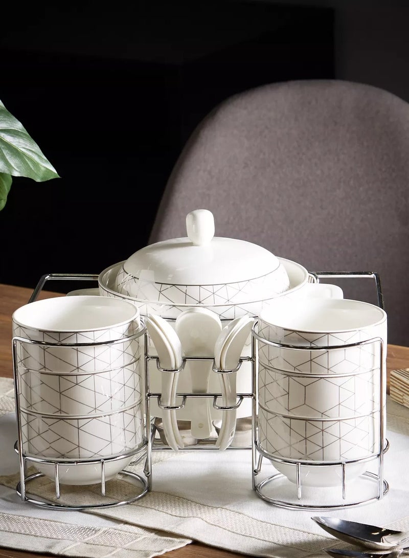 Home Center Ramadan Special Hikayat 15-Piece Porcelain Soup Bowl Complete Set  - Image 1