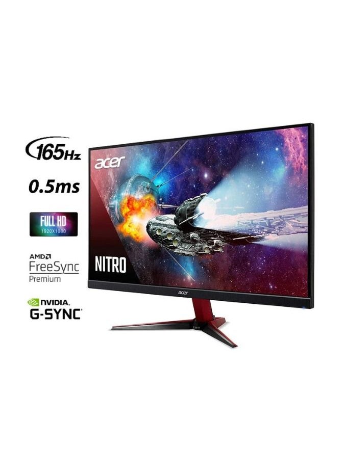Acer - Nitro VG272 LED Gaming Monitor 27-inch FHD 1920x1080, IPS, Response Time 0.5ms, Refresh Rate 165Hz, DisplayHDR 400, NVIDIA G-SYNC, AMD FreeSync Premium, ZeroFrame, Built-in Speakers - Image 1