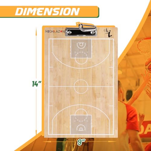 HIGHRAZON Basketball Coaches Clipboard,White Double-Sided Dry Erase Coach Clipboard, Color Basketball Whiteboard for Coaches, White Board with Marker for Coaches Gift - Image 2