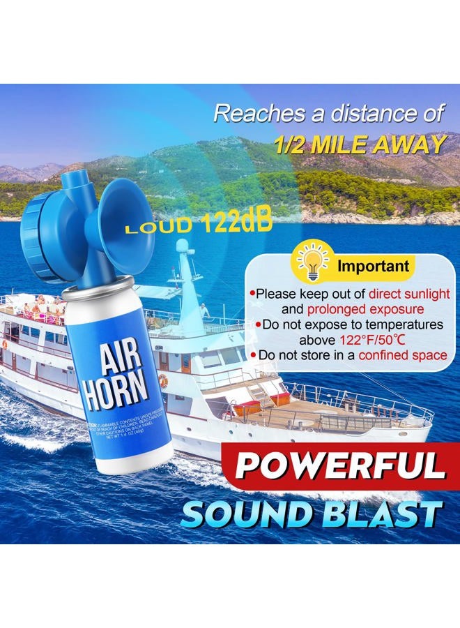 Saillong 2 Pack 1.4oz Marine Boat Air Horn, Loud Air Horns Can for Safety, Mini Small Compressed Blow Fog Bear Horn, Meet Coast Guard, Emergency Use for Marine Boating Sporting Events Outdoor Alarm - Image 2