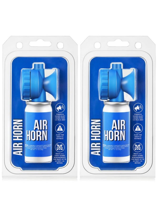 Saillong 2 Pack 1.4oz Marine Boat Air Horn, Loud Air Horns Can for Safety, Mini Small Compressed Blow Fog Bear Horn, Meet Coast Guard, Emergency Use for Marine Boating Sporting Events Outdoor Alarm - Image 1