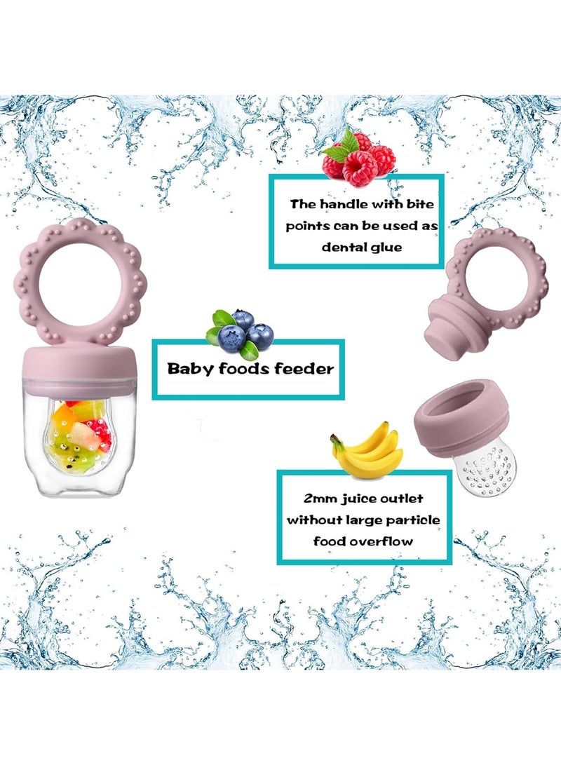 آي ميس يو قالب مصاصة الحليب المصنوع من السيليكون لطعام الفاكهة للأطفال مع غطاء، حاويات طعام للأطفال الصغار تتضمن مشابك مصاصة وسلسلة منع الضياع للأطفال من سن 4 أشهر فما فوق - وردي - Image 5