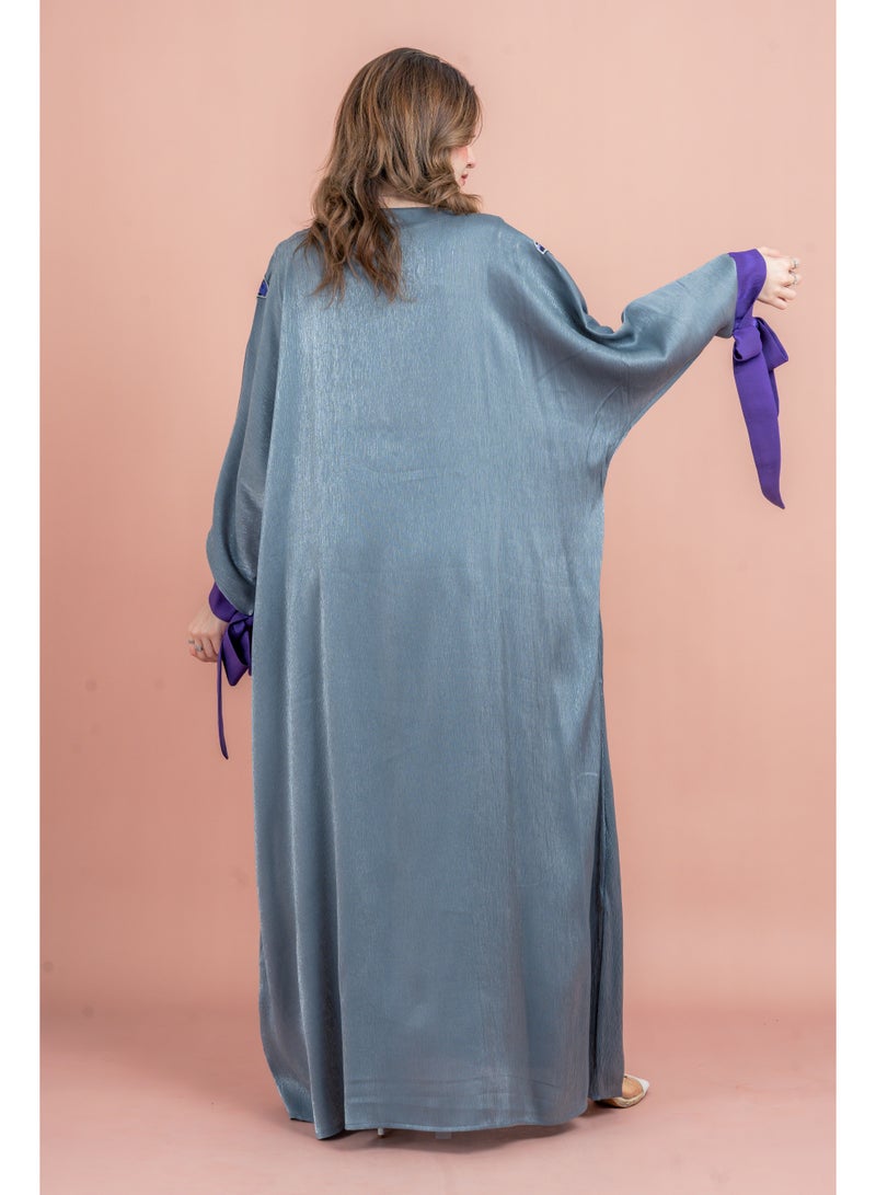 IKKXA Crystal Handwork Modern Jalabiya IK1048 Grey - Image 4