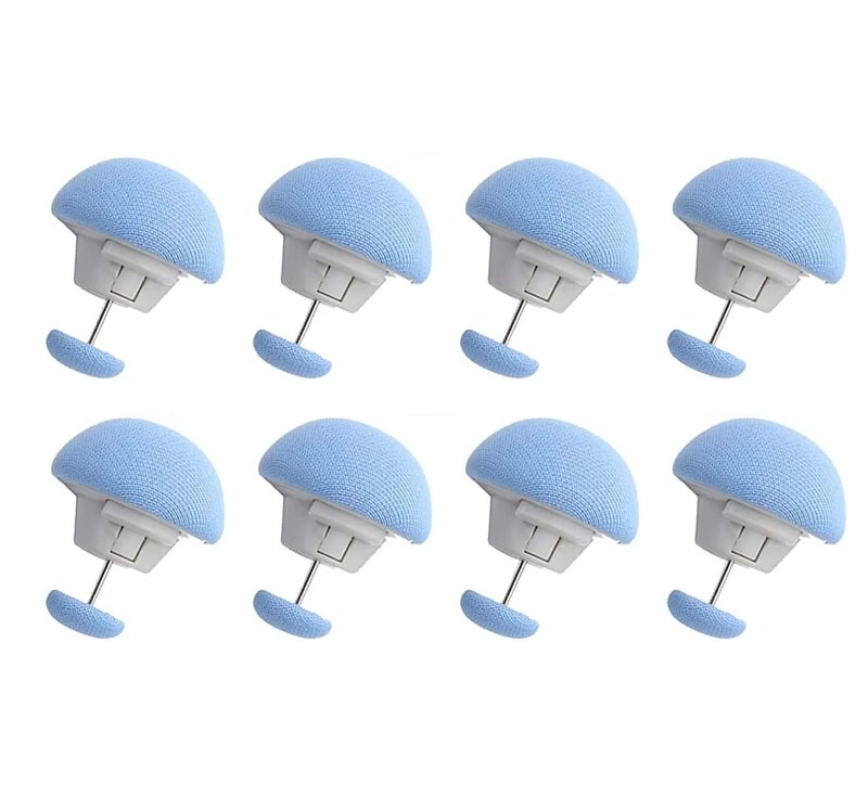 HEXONIQ® Quilt Fixing Clips, Duvet Cover Clips,Mushroom Round Fixing Clips with Buttons,Bedroom Duvet Fixing Holder Quilt Cover Pins (Blue, Pack of 8) - Image 1