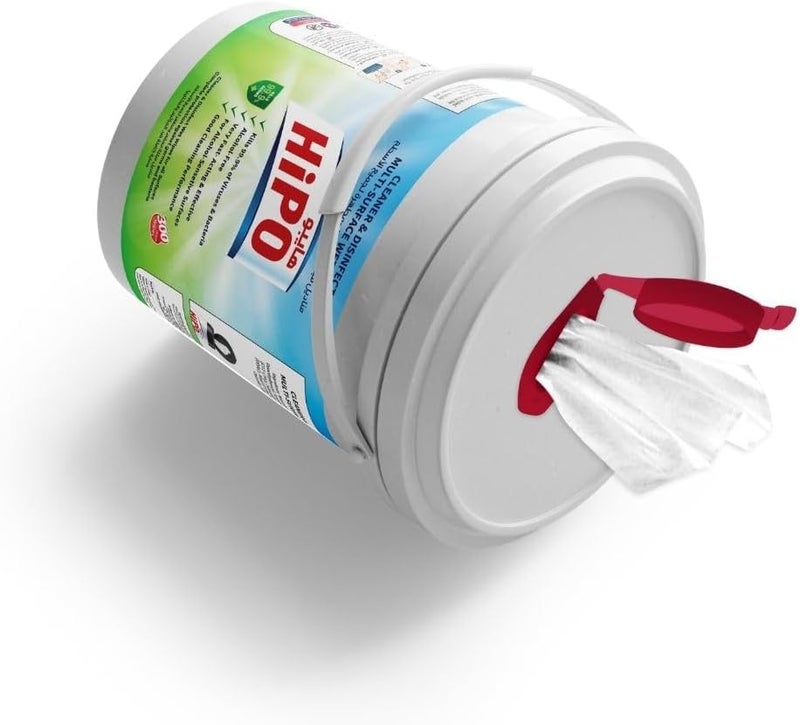 HIPO Cleaner and Disinfectant Multipurpose Surface 300-Wet Wipes, 15 cm x 20 cm Size, Green - Image 3
