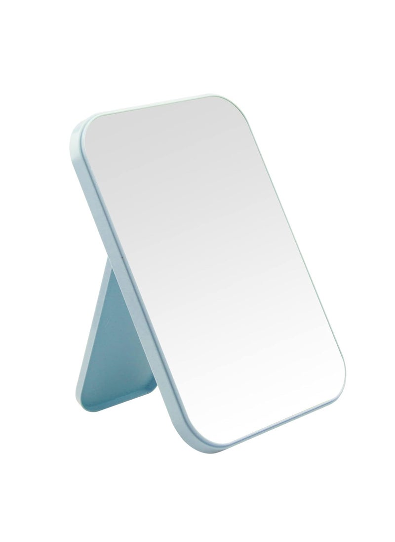 VATSHVI VATSHVI Desktop Makeup Mirror Foldable Tabletop Makeup Mirror Folding Mirror Travel Mirror Vanity Mirror Princess Mirror Square Mirror Student Mirror Adjustable Mirror Mirror Bedroom Blue  - Image 1