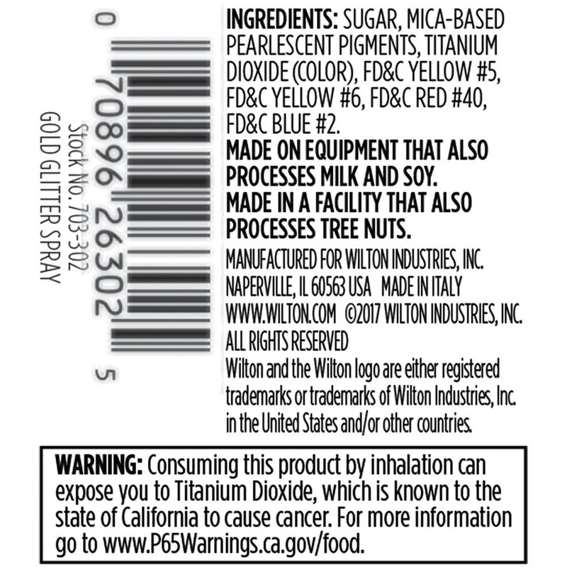 Wilton Edible Gold Glitter Spray, 0.35 oz. - Image 2