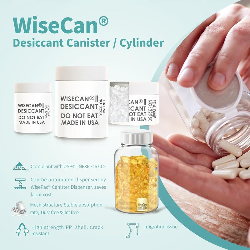 Wisesorb 1 Gram 100 Pack Silica Gel Canister, Desiccant Canister, Silica Gel Capsules, Desiccant Capsules, Moisture Absorbers for Food Storage, Food Safe Dehumidifiers Wisecan - Image 4