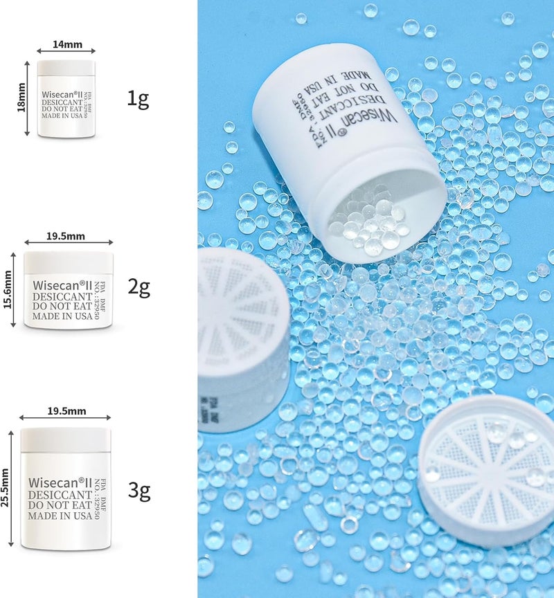 Wisesorb 1 Gram 100 Pack Silica Gel Canister, Desiccant Canister, Silica Gel Capsules, Desiccant Capsules, Moisture Absorbers for Food Storage, Food Safe Dehumidifiers Wisecan - Image 3
