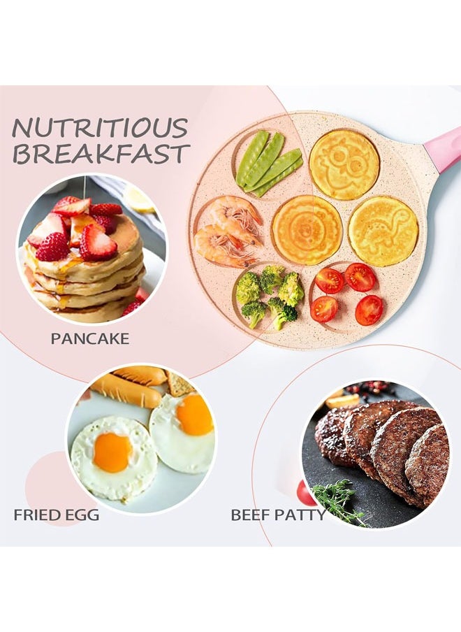 Arabest Animal Induction Pancake Pan, Egg Pan, Omelet Pan, Silver Dollar Pancake Pan, Pancake Maker, Breakfast Omelette 7-Cups Pancake Griddle, Nonstick Egg Cooker for Kids  - Image 5