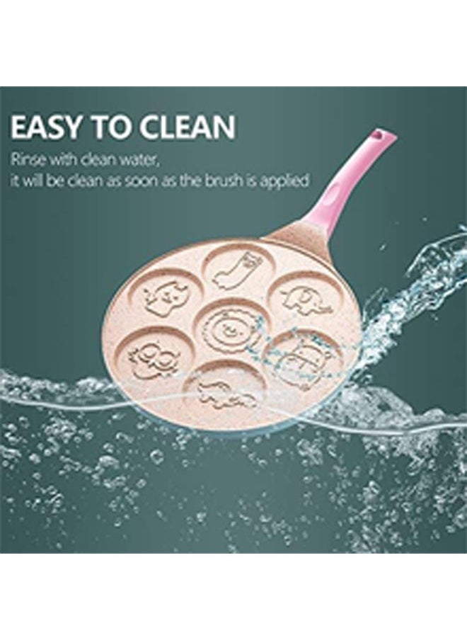 Arabest - Animal Induction Pancake Pan, Egg Pan, Omelet Pan, Silver Dollar Pancake Pan, Pancake Maker, Breakfast Omelette 7-Cups Pancake Griddle, Nonstick Egg Cooker for Kids - Image 1