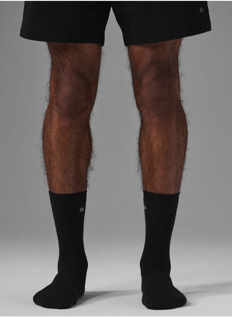 alo - Aloyoga three-piece set of mid-calf socks, solid-colored socks, neutral mid-calf socks - Image 1