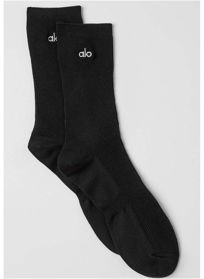 alo - Aloyoga three-piece set of mid-calf socks, solid-colored socks, neutral mid-calf socks - Image 1