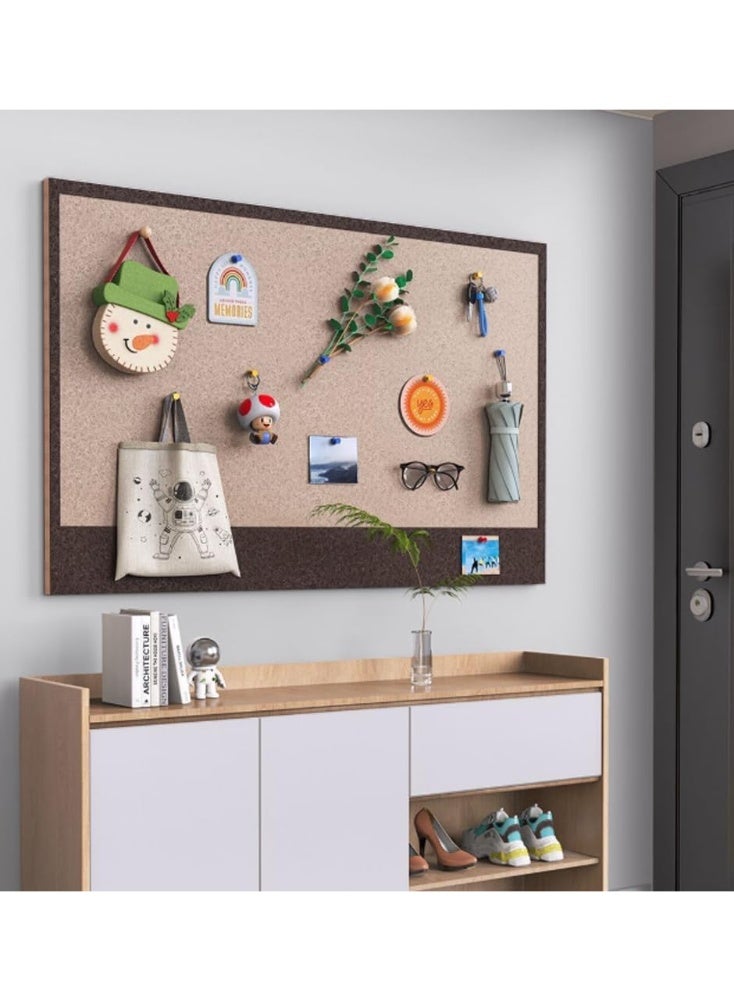 Arabest Felt Bulletin Board,Decorative Felt Pin Board Wall Tiles,Foldable Photo Display Board with Self-Adhesive Tape for Home Office Kitchen (StyleA-Brown,16''x24'') - Image 4