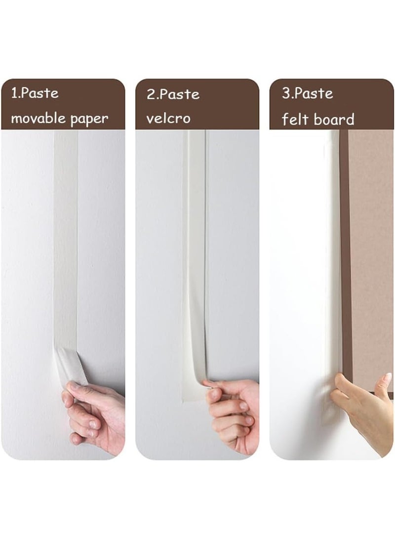 Arabest Felt Bulletin Board,Decorative Felt Pin Board Wall Tiles,Foldable Photo Display Board with Self-Adhesive Tape for Home Office Kitchen (StyleA-Brown,16''x24'') - Image 3