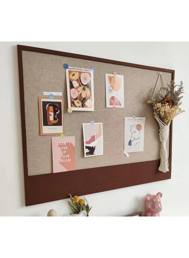 Arabest Felt Bulletin Board,Decorative Felt Pin Board Wall Tiles,Foldable Photo Display Board with Self-Adhesive Tape for Home Office Kitchen (StyleA-Brown,16''x24'') - Image 2