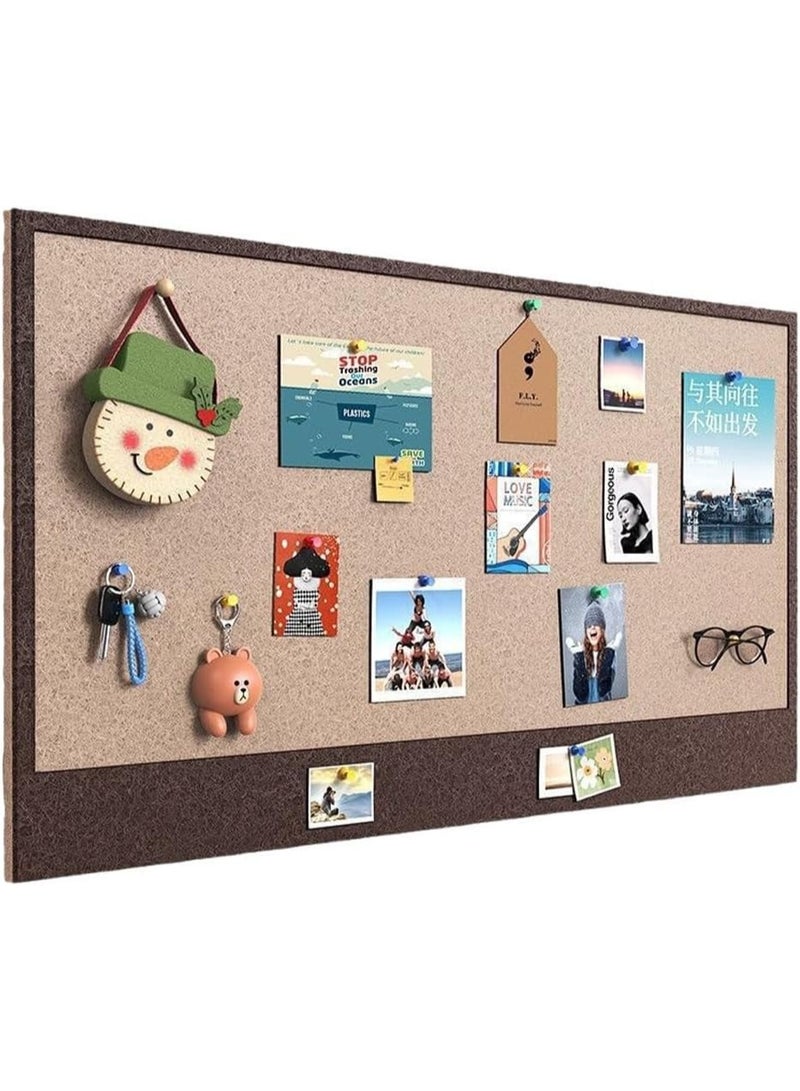 Arabest Felt Bulletin Board,Decorative Felt Pin Board Wall Tiles,Foldable Photo Display Board with Self-Adhesive Tape for Home Office Kitchen (StyleA-Brown,16''x24'') - Image 1