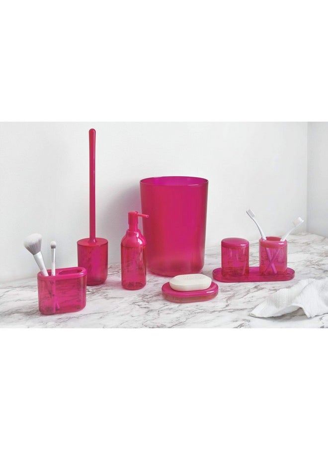 InterDesign iDesign Round Plastic Trash Can for Bath, Bedroom, Office The Finn Collection -, 7.64" x 10", Magenta  - Image 5