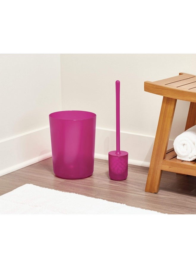 InterDesign iDesign Round Plastic Trash Can for Bath, Bedroom, Office The Finn Collection -, 7.64" x 10", Magenta  - Image 4