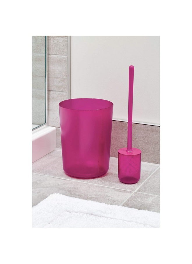 InterDesign iDesign Round Plastic Trash Can for Bath, Bedroom, Office The Finn Collection -, 7.64" x 10", Magenta  - Image 3