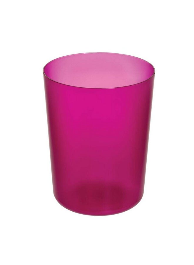 InterDesign iDesign Round Plastic Trash Can for Bath, Bedroom, Office The Finn Collection -, 7.64" x 10", Magenta  - Image 1