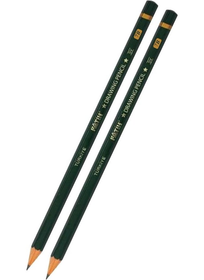 Fatih 7b Art Pen Graduated Pen 2 Pieces Graduated Art Pen Soft Tip Pencil  - Image 1