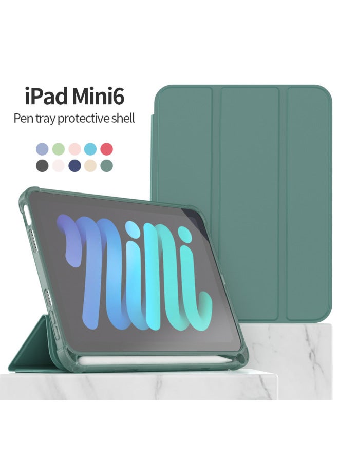 جراب واقٍ لجهاز iPad 10.2 مع فتحة قلم 18 pro11 مضاد للسقوط وغطاء ناعم لجهاز iPad 10.9 MINI23456 Apple الجيل السابع - اللون: أخضر ليلي غامق - الموديلات المطبقة: عالمي لجهاز iPad mini12345 - Image 3