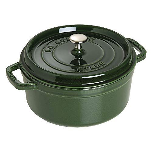 STAUB طاجن ستوب من الحديد الزهر مصنوع في فرنسا، 4-qt، ريحان - Image 1
