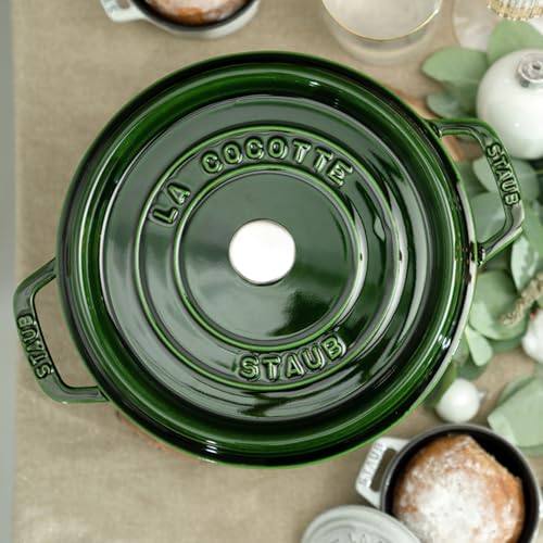 STAUB طاجن ستوب من الحديد الزهر مصنوع في فرنسا، 4-qt، ريحان - Image 3