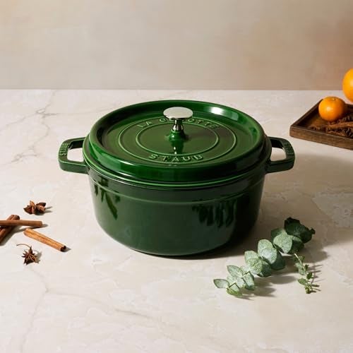 STAUB طاجن ستوب من الحديد الزهر مصنوع في فرنسا، 4-qt، ريحان - Image 2