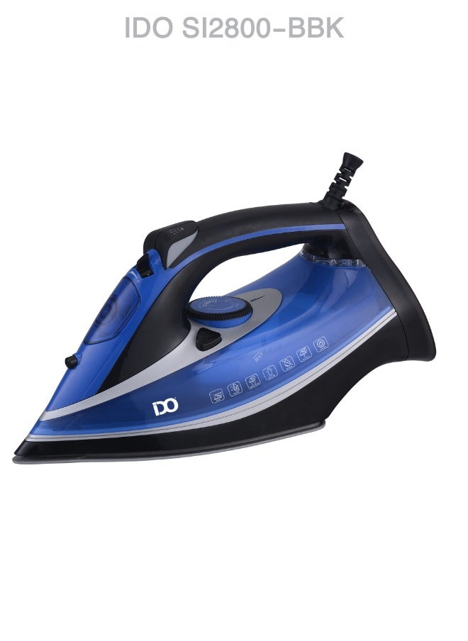 IDO IDO Ceramic Steam Iron 2800W, Blue/Black – SI2800-BBK  - Image 1