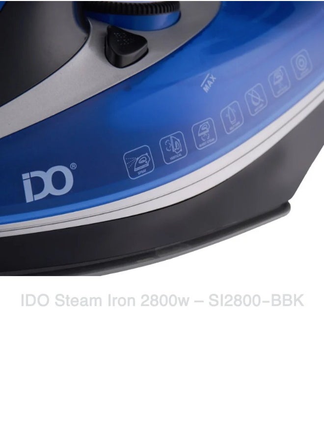 IDO IDO Ceramic Steam Iron 2800W, Blue/Black – SI2800-BBK  - Image 3