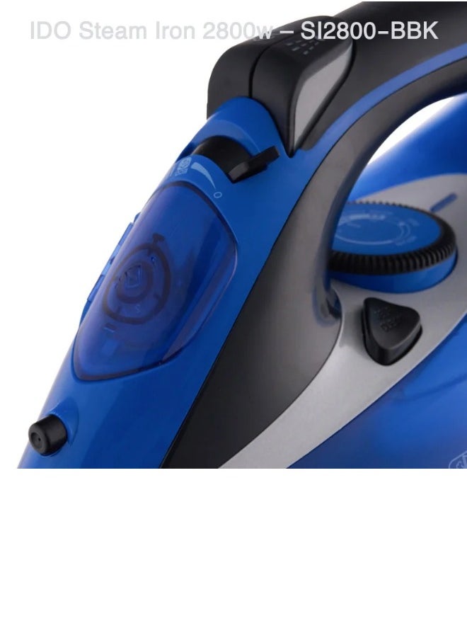 IDO IDO Ceramic Steam Iron 2800W, Blue/Black – SI2800-BBK  - Image 5