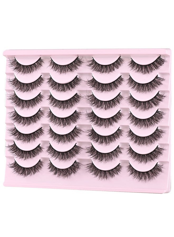 FARRED Lashes Natural Look Short Cat Eye Natural Lashes Fluffy Wispy False Eyelashes 14 Pairs Faux Mink Strip Eye Lashes Pack For Daily Makeup (F1 ; 814Mm)  - Image 4