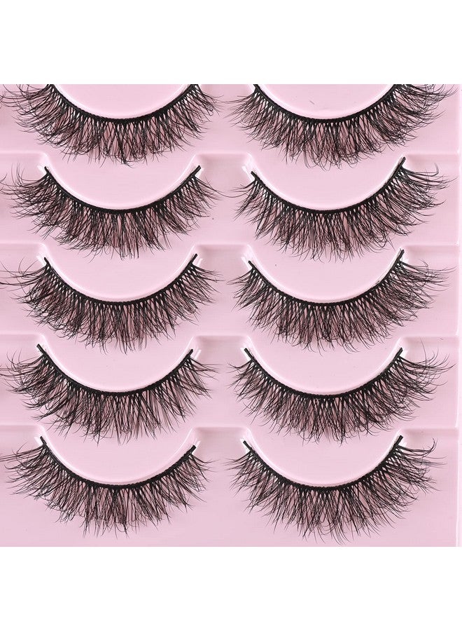 FARRED Lashes Natural Look Short Cat Eye Natural Lashes Fluffy Wispy False Eyelashes 14 Pairs Faux Mink Strip Eye Lashes Pack For Daily Makeup (F1 ; 814Mm)  - Image 5