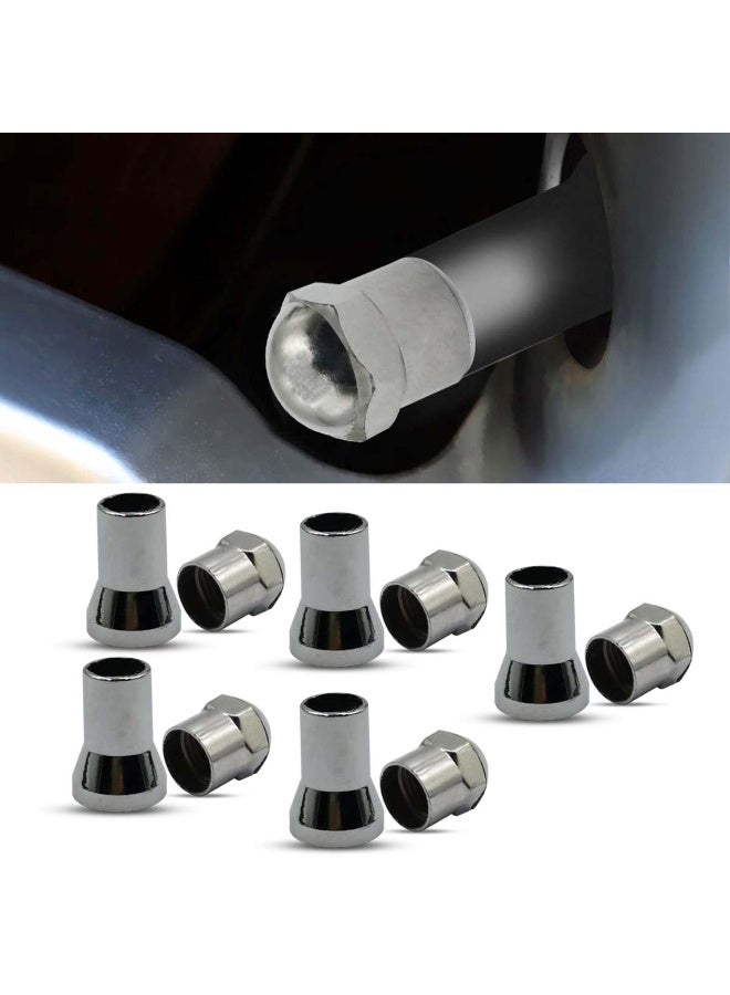 Sports Tire Valve Caps TR413 Weatherproof Cover 5 Pcs, Chrome Plated Valve Cap, Dust Proof Tire Valve Protection for Car Bike Motorcycle - Image 2