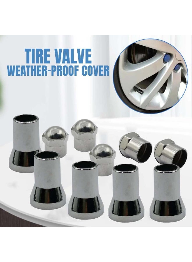 Sports Tire Valve Caps TR413 Weatherproof Cover 5 Pcs, Chrome Plated Valve Cap, Dust Proof Tire Valve Protection for Car Bike Motorcycle - Image 5