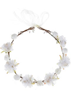 DDazzling DDazzling Girls Breath Crown Flower Girl crown Floral Headband Wedding Hair Wreath Photo Props, White, Free Size  - Image 2