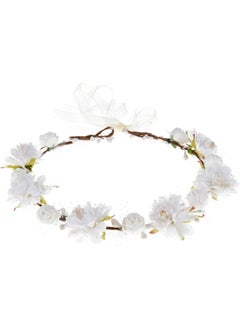 DDazzling DDazzling Girls Breath Crown Flower Girl crown Floral Headband Wedding Hair Wreath Photo Props, White, Free Size  - Image 1