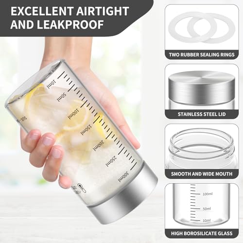 CWHHRN 25 Oz Glass Juice Bottles, 2 Pack Glass Bottles with Lids, BPA Free, Borosilicate Glass, Leak Proof Lids for Juicing, Smoothies, Water Bottles, Food Storage, Shaker Bottles - Image 3