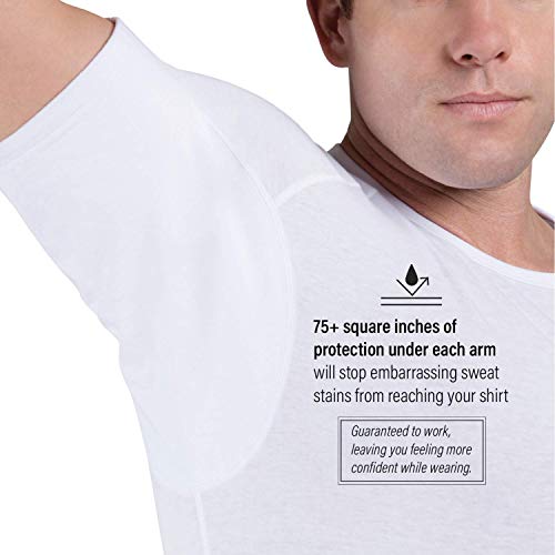 Ejis Sweatproof Undershirt for Men | Crew Neck Cotton | Classic Fit T Shirt with Sweat Pads | Odor Resistant | Blocks Sweat (XXX-Large, Grey) - Image 2
