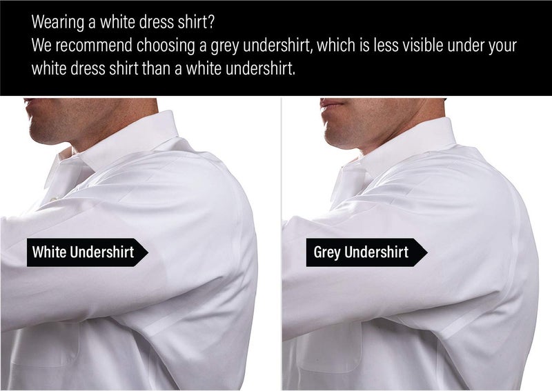 Ejis Sweatproof Undershirt for Men | Crew Neck Cotton | Classic Fit T Shirt with Sweat Pads | Odor Resistant | Blocks Sweat (XXX-Large, Grey) - Image 5