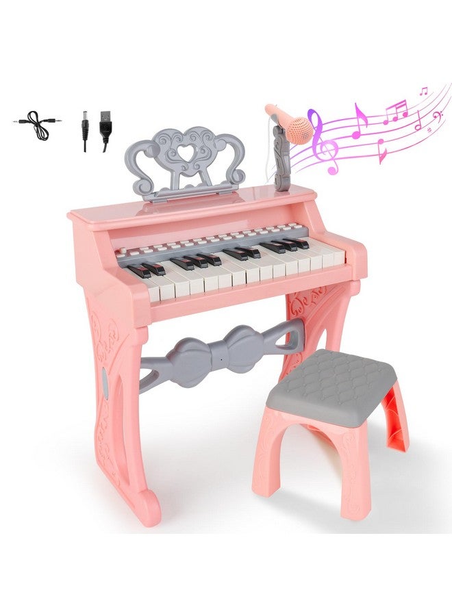 deAO Piano Toy Piano Keyboard Toy For Kids 25 Keys Music Toy Instruments With Microphone Kids Piano Toys Birthday Xmas Gift For Girls - Image 1