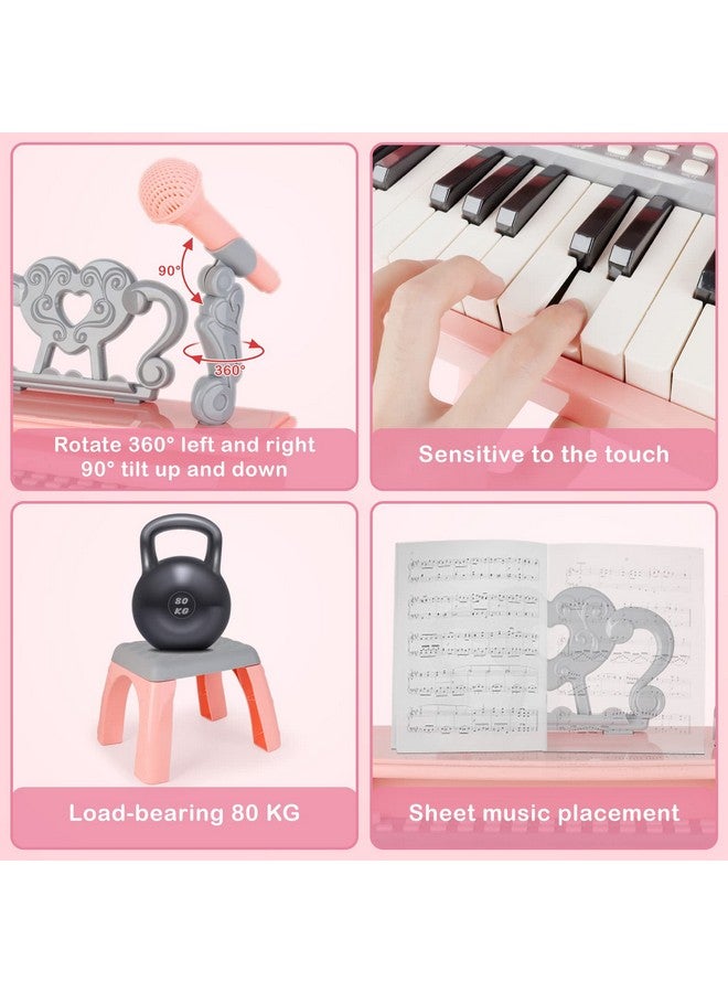 deAO Piano Toy Piano Keyboard Toy For Kids 25 Keys Music Toy Instruments With Microphone Kids Piano Toys Birthday Xmas Gift For Girls - Image 2