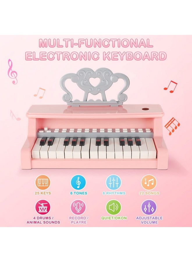 deAO Piano Toy Piano Keyboard Toy For Kids 25 Keys Music Toy Instruments With Microphone Kids Piano Toys Birthday Xmas Gift For Girls - Image 4
