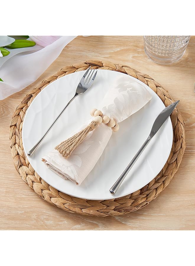 كاست ويف مجموعة من 6 حلقات مناديل، حلقات مناديل من الخرز الخشبي لتزيين الطاولة، حلقات مناديل ريفية لعيد الفصح لتزيين الطاولة بنمط بوهو، حفلات الربيع، حفلات الزفاف، حفلات عشاء الأعياد، عيد الفصح - Image 2