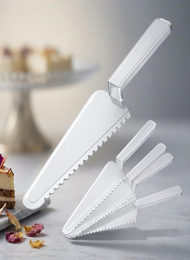 Yaure Joy 24 Pcs Disposable Plastic Cake Cutter Cake Pie Server Cutter Slicer Pizza Pastry Slicer for Kitchen Wedding Buffet - Image 3