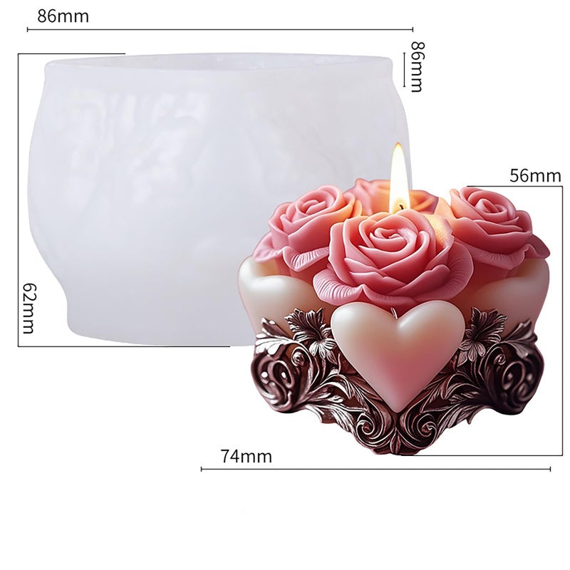 EVERELAM Rose Flower Heart Succulent Cylinder Molds Silicone Wave Spiral Candle Mold - Silicone Resin Casting Molds for Candle & Resin & Soap Craft Supplies - Image 3